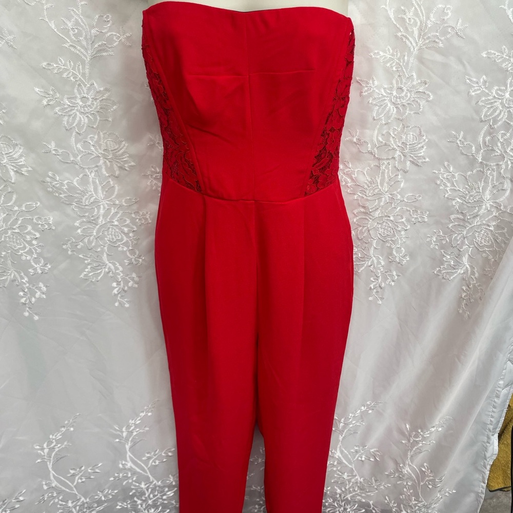 Lace Red Romper Small
